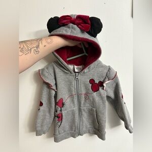 Disney Minnie Mouse Gray Hoodie for Kids 3 years
